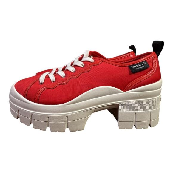 Kate Spade New York Upstate Chunky Red Platform Sneaker Women size 9 - Picture 2 of 9